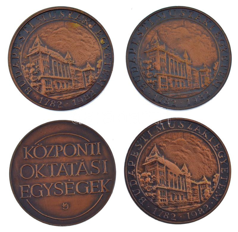 Kákonyi István (1917-1993) 1982. 'Budapesti Műszaki Egyetem' 4xklf kétoldalas bronz emlékérem (40mm) T:1 - Image 2