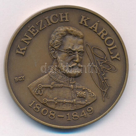 Bognár György (1944-) 1988. 'MÉE Gyöngyösi Csoport - Aradi Vértanúk / Knézich Károly' bronz emlékérem (42,5 mm) T:1 Adamo GS6