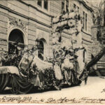 1908 Fiume, Rijeka; Virágkarnevál 1903-ban, feldíszített kocsi / Carnevale. Celso Capudi / flower carnival, decorated cart (EK)