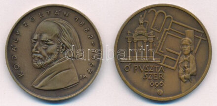 Borsos Miklós (1906-1990) 1982. 'MÉE Szeged - Kodály Zoltán 1882-1967' bronz emlékérem (42,5mm) + Tóth Sándor (1933-) DN 'Szeged Tourist - Idegenforgalmi Hivatal / Ópusztaszer 896' Br emlékérem (42,5mm) T:1- Adamo SG6