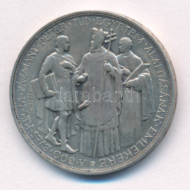 1935. 2P Ag 'Pázmány' T:1- kis patina Adamo P7.1