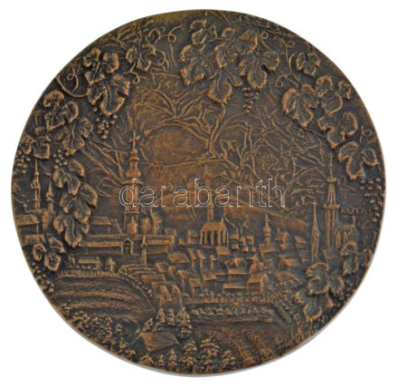 Kutas László (1936-) DN 'Soproni látkép' egyoldalas bronz emlékérem (102mm) T:1-