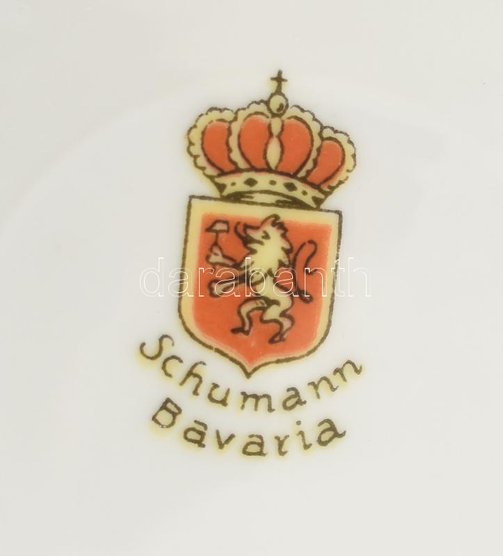 4 db virágmintás Bavaria süteményes tányér, jelzett, kis kopásokkal, d: 18 cm - Image 3