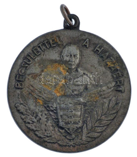 1936. 'Becsülettel a Hazáért - MOVE (Magyar Országos Véderő Egylet) / Vitéz Gömbös Gyula Emlékérem' ezüstözött bronz emlékérem mellszalag nélkül, 'LUDVIG BP' gyártói jelzéssel, hátoldalán '1943 MOVE Bajnokság I.' felirattal,