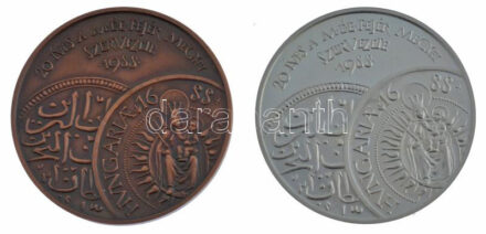 Fritz Mihály (1947-) 1988. '20 éves a MÉE Fejér megyei Szervezete 1988 / Veretett a törökök kivonulásának 300. évfordulóján' bronz emlékérem (42,5mm) + jelzett Ag emlékérem (35,17g/835/42,5mm) Adamo SF10 T:1,1- (PP)