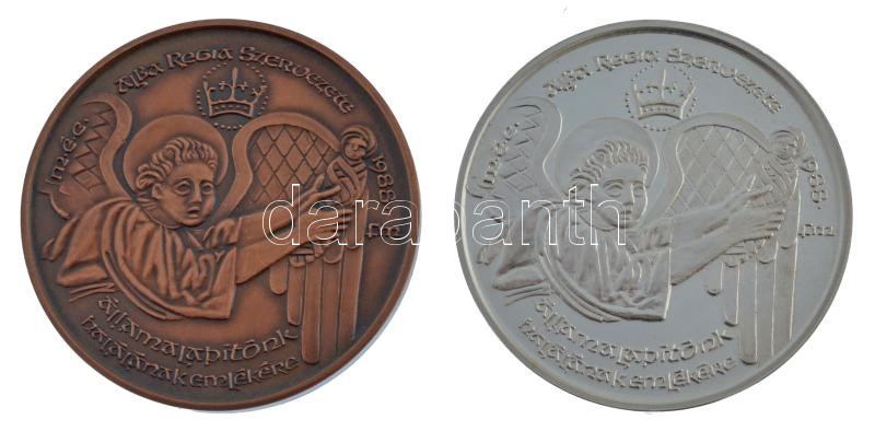 Fritz Mihály (1947-) 1988. 'MÉE Alba Regia Szervezete államalapítónk halálának emlékére / Szent István 1938 fejereklyetartó 1777' bronz emlékérem (42,5mm) + jelzett Ag emlékérem (35,43g/0.835/42,5mm) T:1,1- (PP) ujjlenyomat Adamo SF9 - Image 2