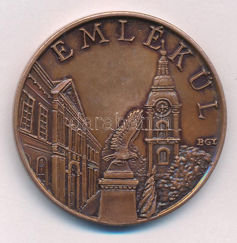 Bognár György (1944-) ~1990-2000. 'Emlékül / Városi Jogú Nagyközségi Közös Tanács - Kunszentmiklós' kétoldalas bronz emlékérem (42,5mm) T:1