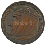 Csúcs Ferenc (1905-1999) 1943. 'Árpádházi Boldog Margit' kétoldalas bronz emlékérem (80mm) T:1-