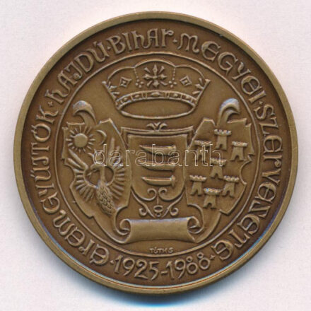 Tóth Sándor (1933-) 1988. 'MÉE Hajdú-Bihar Megyei szervezete / Somlyói Báthori Kristóf' bronz emlékérem (42,5mm) T:1- Adamo DE12