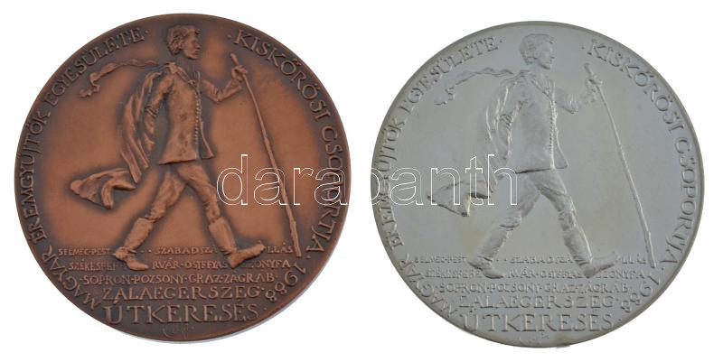 Lapis András (1942-) 1988. 'MÉE Kiskőrösi Csoportja / Petőfi útja sorozat III. - Útkeresés' bronz emlékérem (42,5mm) + Ag emlékérem (35,68g/835/42,5mm) T:1,1- (PP) ujjlenyomat