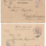 1899 (Vorläufer) Diakovár, Djakovo, Dakovo; 2 hosszú címzéses képeslap / 2 pre-1900 postcards - Image 2