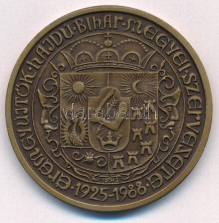 Tóth Sándor (1933-) 1988. 'MÉE Hajdú-Bihar Megyei szervezete / Barcsai Ákos' Br emlékérem (42,5mm) T:1- Adamo DE13