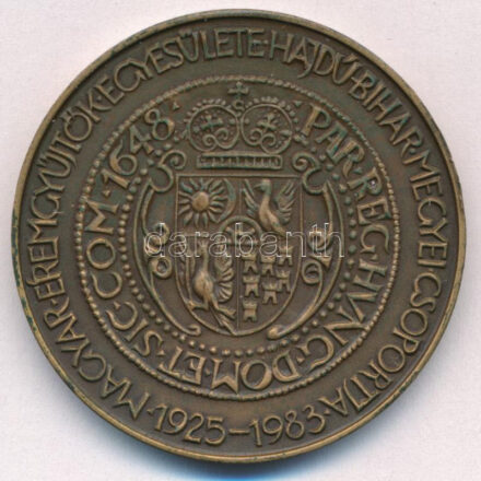 Tóth Sándor (1933-) 1987. 'MÉE Hajdú-Bihar Megyei szervezete / Rákóczi György' bronz emlékérem (42,5mm) T:1,1- Adamo DE10