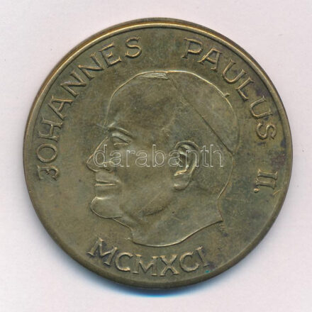 DN 'II. János Pál / Máriapócs' kétoldalas bronz emlékérem (45mm) T:1