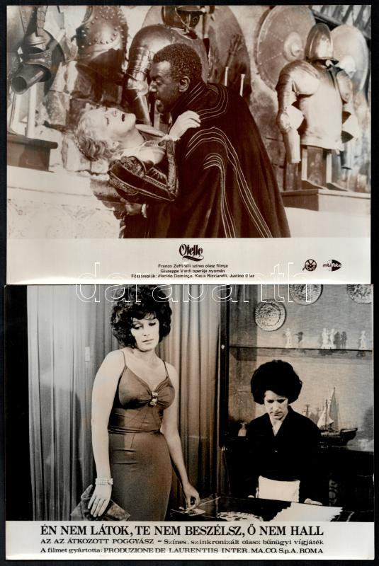 cca 1989 előtt készült filmekből egy-egy jelenet, 33 db vintage produkciós filmfotó, ezüst zselatinos fotópapíron, valamennyi kép hibás (elszíneződés, szakadás, hajtásnyom), 18x24 cm - Image 3