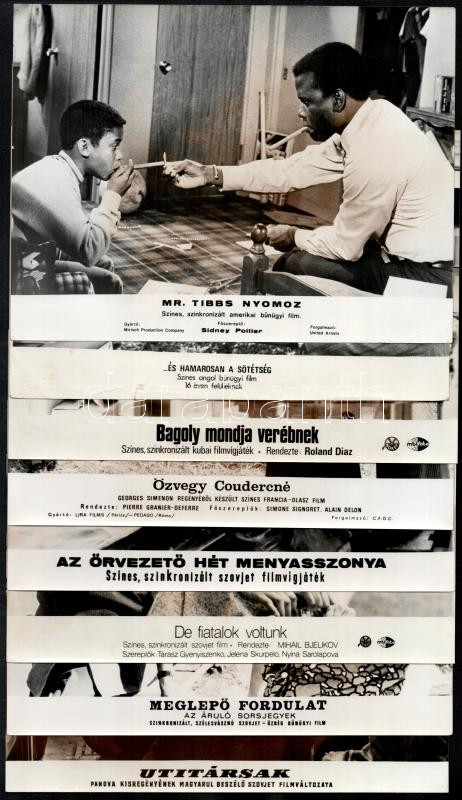 cca 1989 előtt készült filmekből egy-egy jelenet, 33 db vintage produkciós filmfotó, ezüst zselatinos fotópapíron, valamennyi kép hibás (elszíneződés, szakadás, hajtásnyom), 18x24 cm - Image 4