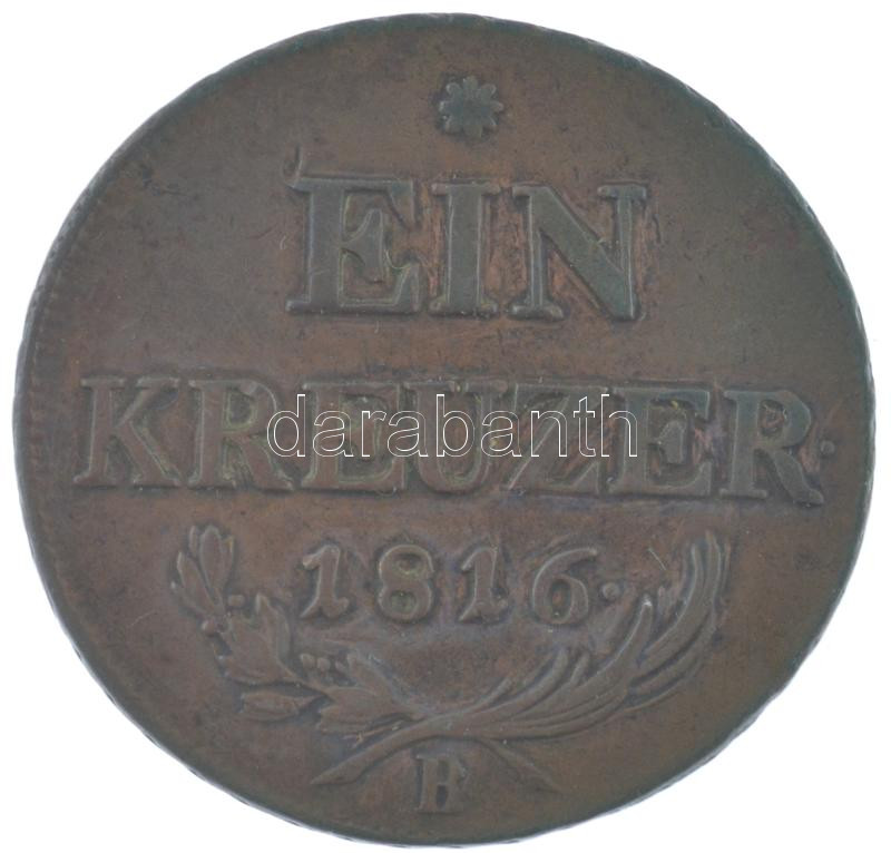 1816B 1kr Cu T:VF Huszár 2058, Unger III.: 1406.a