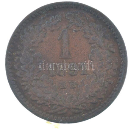 1891KB 1kr Cu 'Fiume-címer' T:2- Adamo M4.1