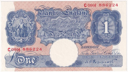 Nagy-Britannia 1940-1948. 1P 'K.O. Peppiatt' T:I,I- Great Britain 1940-1948. 1 Pound 'K.O. Peppiatt' C:UNC,AU Krause 367.a