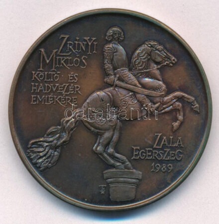 Tóth Sándor (1933- ) 1985. 'Zrínyi Miklós költő és hadvezér emlékére' bronz emlékérem (42,5mm) T:1 Adamo NK2