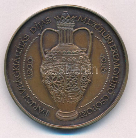 Fritz Mihály (1947-) / Szabó Géza (1939-) 1986. 'Párizsi Világkiállítás díjas - Mezőtúri Éremgyűjtő Csoport - Badár Balázs fazekasmester' bronz emlékérem (42,5mm) T:1-