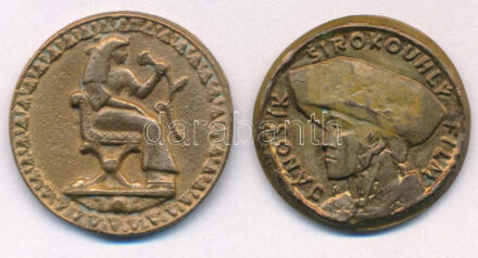 Csehszlovákia 1963. 'Jánosík - szélesvásznú film / Szent László' kétoldalas bronz emlékérem (27mm) + DN óegyiptomi témájú kétoldalas bronz zseton (29mm) T:1 patina Czechslovakia 1963. 'Jánosík - sirokouhly film / S. Ladislaus'