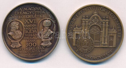 Képíró Zoltán (1944-1981) 1979. 'MÉE Keszthely - X. Vándorgyűlés-Goldmark Károly' Br emlékérem (42,5mm) + Lapis András (1942-) 1986. 'Buda 1686 / A Magyar Éremgyűjtők Egyesülete XVI. Vándorgyűlése - Buda visszafoglalásának 300.