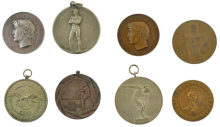 8 darabos sport díjérem tétel, közte 'MÁVAG 1910','Budapesti Szföv. Községi Takarékpénztár Tisztviselőinek Sportegyesülete' T:1--2-