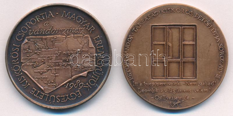 Lapis András (1942-) 1988. 'Petőfi útja sorozat III. / Magyar Éremgyűjtők Egyesülete kiskőrösi csoportja 1990' Br emlékérem (42,5mm) + Fritz Mihály (1947-) 1989. 'Petőfi útja sorozat IV. / Magyar Éremgyűjtők Egyesülete kiskőrösi - Image 2