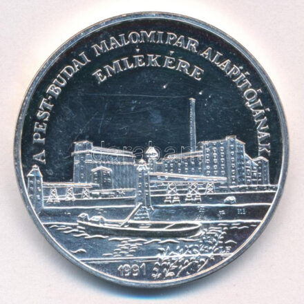 Lebó Ferenc (1960-) 1991. 'Széchenyi István A Pest-Budai Malomipar Alapítójának Emlékére' fém emlékérem (42,5mm) T:1- (PP) felületi karc