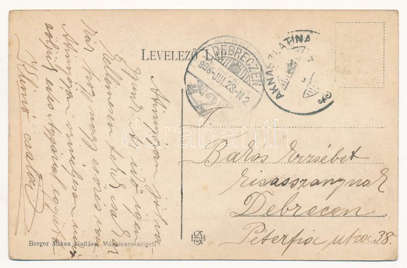 1908 Aknaszlatina, Akna Slatina, Slatinské Doly, Szolotvino, Solotvyno (Máramaros); Kunigunda sóbánya beomlása. Berger Miksa kiadása / mine collapse (EK) - Image 2