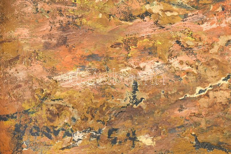 Horváth G. Andor (1876-1966): Pásztor nyájával. Olaj, karton, jelezve balra lent. Dekoratív fakeretben. 44×34,5 cm - Image 2