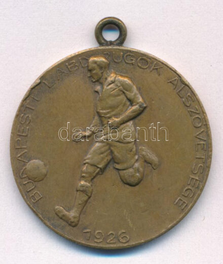 1934. 'Budapesti Labdarúgók Alszövetsége / I. oszt. ifj. bajn. pártos csop.' kétoldalas, bronz díjérem 'Hawel Bp.' gyártói jellel (30mm) T:2 kis peremhiba