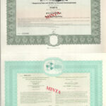 1991-1994. 5 darabos magyar részvény tétel: 'Veszprémtej', 'Ereco', 'Béfa', 'Sztáv RT', 'Danubius Hotels', közte vízjeles papír, szárazpecsét, 'MINTA' pecsét, szelvények T:I-,II