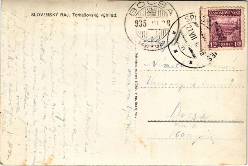 1935 Szepestamásfalva, Tamásfalu, Spisské Tomásovce; Slovensky Raj, Tomasovsky vyhlad / Szlovák paradicsom, túrázók / hiking spot - Image 2