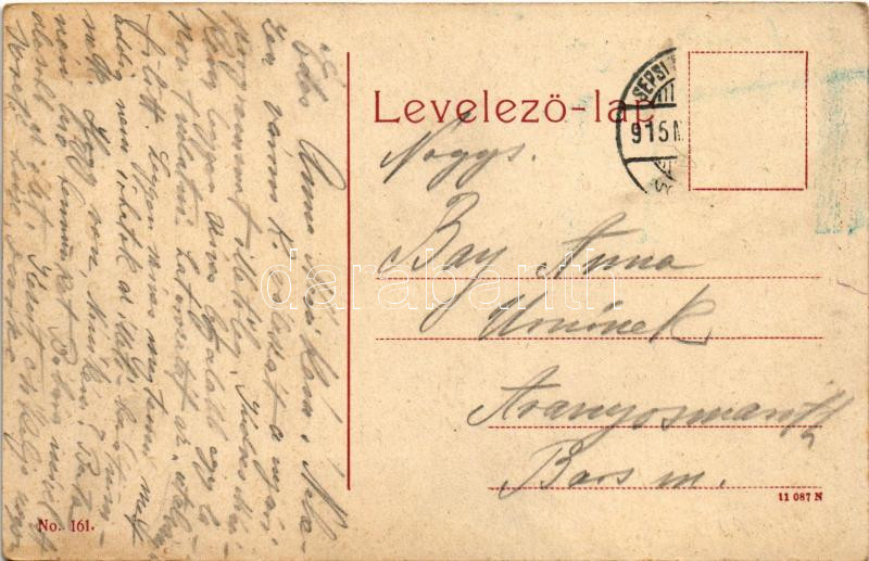 1915 Sepsiszentgyörgy, Sfantu Gheorghe; Az Olt folyó vashídja. No. 161. (W.L. ?) / iron bridge (EK) - Image 2