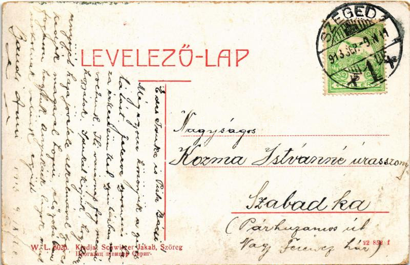1913 Szőreg (Szeged), Schwitzer Jakob üzlete és saját kiadása. W.L. Bp. 6026. (EK) - Image 2