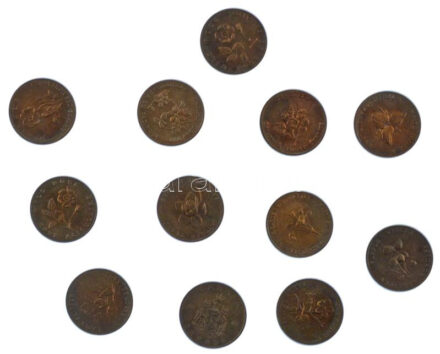 Kanada DN 12xklf fém emlékéremből álló tétel, a Kanada államairól és területeiről szóló sorozat tagjai (32mm) T:1- patina Canada ND 12xdiff metal medallion lot about Canada's states and territories (32mm) C:AU patina