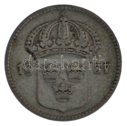 Svédország 1937. 10ö billon T:2- Sweden 1937. 10 Öre billon C:VF Krause KM#780
