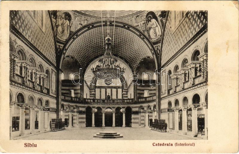 1927 Nagyszeben, Hermannstadt, Sibiu; Catedrala (interiorul) / Székesegyház, belső / cathedral, interior (EK)