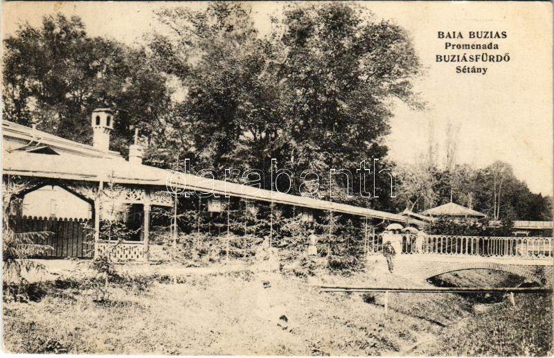 1923 Buziásfürdő, Baile Buzias; sétány. Chladny János kiadása / Promenada / promenade, spa (EK)