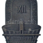 1954. 'XII. Nyári Főiskolai Világbajnokság Budapest' fém emlékplakett (65x40mm) T:2,2- patina