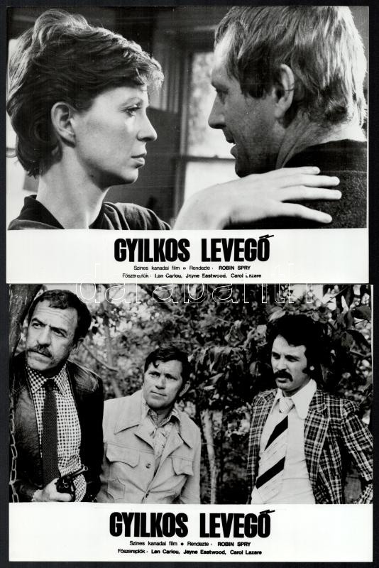 cca 1989 előtt készült 'Gyilkos levegő' című kanadai film jelenetei és szereplői, 13 db vintage produkciós filmfotó, ezüst zselatinos fotópapíron, a használatból eredő (esetleges) kisebb hibákkal, 18x24 cm - Image 3
