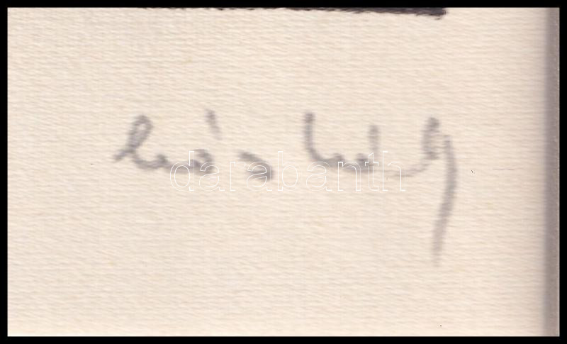 Kós Károly (1883-1977): Sebes vár. Linómetszet, papír, paszpartuban, utólagos jelzéssel, 10×10 cm - Image 2