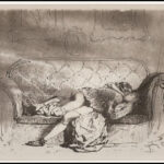 Zichy Mihály (1827-1906): Erotikus jelenet. Cinkográfia, paszpartuban, 14×18 cm - Image 2