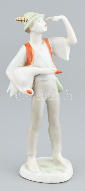Hollóházi Ludas Matyi, kézzel festett porcelán, jelzett, hibátlan , m: 18 cm