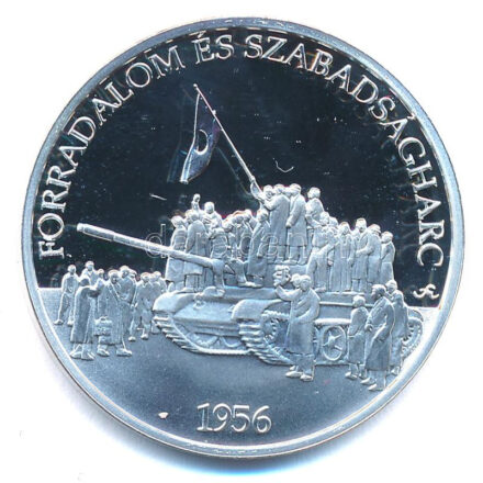 Fritz Mihály (1947- ) DN 'Forradalom és szabadságharc 1956 / Magyarország Történelme' Ag emlékérem sérült tanúsítvánnyal (15g/0.500/34mm) T:PP