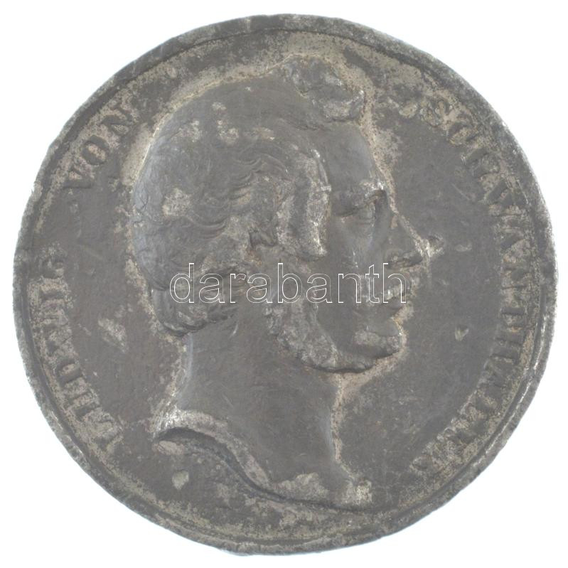 Német Államok / Bajorország ~1850 'Ludwig von Schwanthaler / Szoboravatás' kétoldalas Sn emlékérem. Szign.: 'Birnböck F' (41mm) T:2-,3 ph Gerrman States / Bavaria ~1850. 'Enthüllung der Bavaria-Statue von Ludwig Schwanthaler' two sided Sn