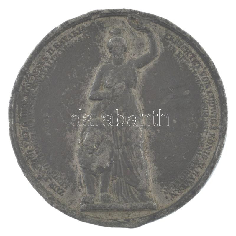 Német Államok / Bajorország ~1850 'Ludwig von Schwanthaler / Szoboravatás' kétoldalas Sn emlékérem. Szign.: 'Birnböck F' (41mm) T:2-,3 ph Gerrman States / Bavaria ~1850. 'Enthüllung der Bavaria-Statue von Ludwig Schwanthaler' two sided Sn - Image 2
