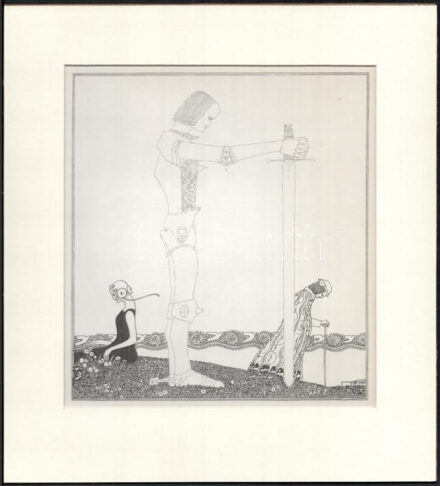 Kozma Lajos (1884-1948): Kard. Cinkográfia, papír, jelzés nélkül, 22×19 cm